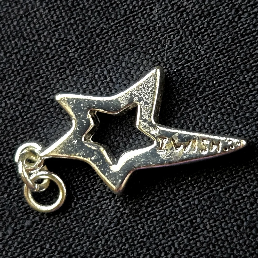 3/10$ - VTG Enameled Cheer Charms & 'I Wish' Engraved Star Orange & Silvertone